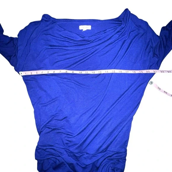 Athleta Womens Dress Small Blue‎ Stretch Solstice Casual Cowl Neck Long Sleeves - Picture 5 of 11
